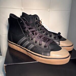 Adidas Nizza High ADV Skateboarding Sneaker Gum Sole Black Men's Shoes Size 11